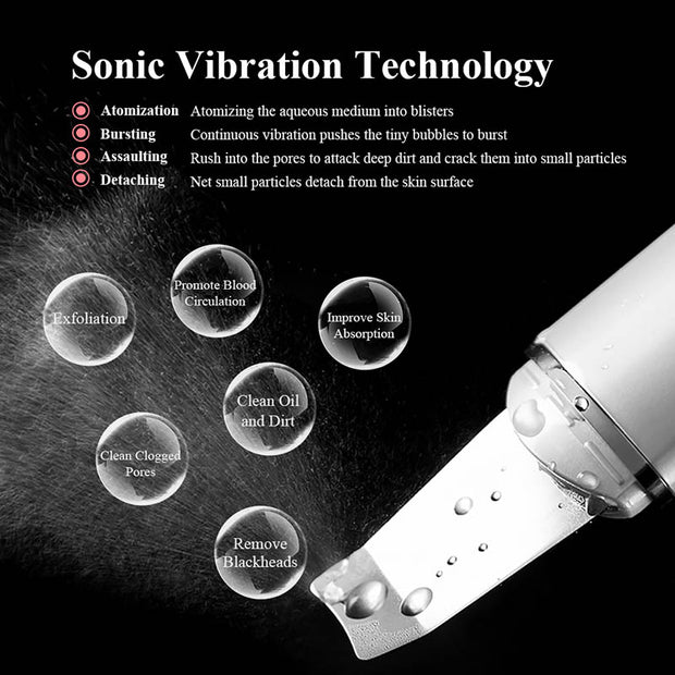 Ultrasonic Skin Scrubber Vibration Face Blackhead Remover