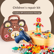 203 Pieces Children's Repair Toolbox Creative Mosaic Puzzle Toy